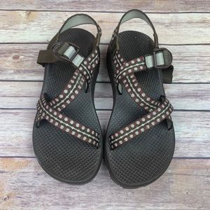 Chaco Z/1 Classic Sport Brown Red Printed Sandals